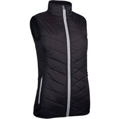 Sunderland Ladies Zip Front Padded Stretch Panel Performance Golf Gilet Sale Black/Silver