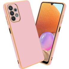 Samsung Galaxy A32 Mobile Phone Cases Cadorabo Glossy Pink Gold Case for Samsung Galaxy A32 4G Protective Cover made of flexible TPU Etui silicone and with protection