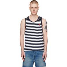 Ami Paris Women Tank Tops Ami Paris Navy Striped Tank Top NAUTIC BLUE/NATURAL