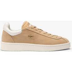 Lacoste Men Shoes Lacoste Women's Baseshot Premium Leather Trainers Light Brown White