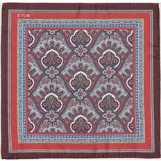 Women Handkerchiefs Eton Silk Paisley Pocket Square - Red