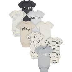 Onesies Onesies Brand Baby 8-Pack Short Sleeve Mix & Match Bodysuits, Play Smile & Hug Neutrals, Months