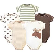 Touched By Nature Unisex Organic cotton Bodysuits, Moose 5-Pack, 12-18 Months