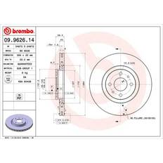 Friction Breaking Brembo PAIR BRAKE DISCS 09.9626.14