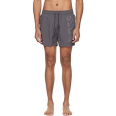 Gray - Men Swimming Trunks BOSS Gray Print Swim Shorts