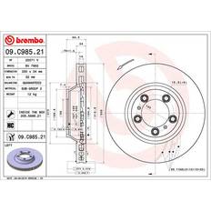 Systèmes de Freinage Brembo 09.C985.21 350 34 5 Ventilé De L'Intérieur Revêtu À Haute Teneur En Carbone