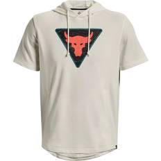 Under Armour Men's Project Rock Terry Short Sleeve Hoodie White