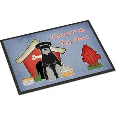 Entrance Mats Caroline's Treasures Rochelle Dog House Standard Schnauzer Black