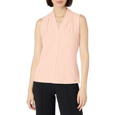 Calvin Klein Women Tank Tops Calvin Klein Women's Solid Sleeveless V-Neck Petite and Standard Blush