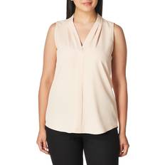 Calvin Klein Blouses Calvin Klein Women's Sleeveless Blouse with Inverted Pleat Standard and Plus Blush