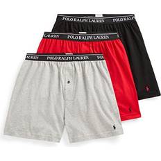 Polo Men's Underwear Polo Ralph Lauren Classic Fit w/Wicking 3-Pack Knit Boxers Andover Heather/Rl2000 Red/Black