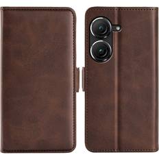 Skalo Asus Zenfone 9 5G Premium Wallet Flip Cover Brun