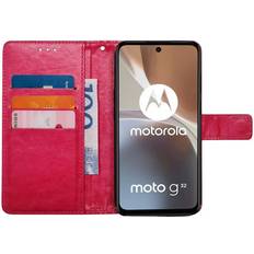 CaseOnline Wallet cover 3-kort Motorola Moto G32 Lyserød