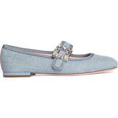 Stoff Ballerinas Roger Vivier Ballerinas Très Strass Buckle Babies Blau