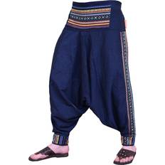 Simandra Luftige Ethno Haremshose "Rishikesh" im Boho-Stil mit bunten Web-Einsätzen