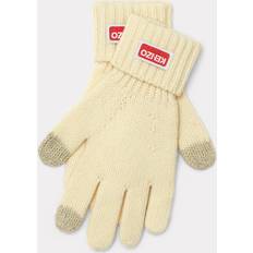Kenzo Wool Logo Gloves - White