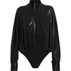Norma Kamali Lamé Bodysuit - Black
