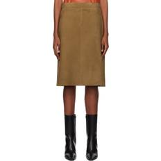 Ferragamo Brown Skirts Ferragamo Brown A-Line Midi Skirt 001 TOBACCO IT