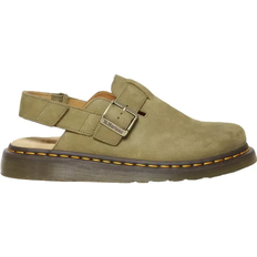 Green - Men Shoes Dr. Martens Jorge II Tumbled Nubuck Leather Slingback Mules - Muted Olive