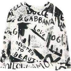 Dolce & Gabbana Sweatshirt DG Next Vit/Svart m. Pärlor år 128 Sweatshirt