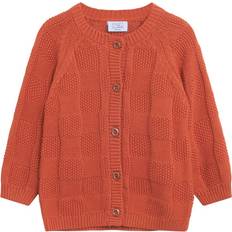 Orange Koftor Barnkläder Hust & Claire Hust and Claire Cardigan Stickad Christoffer Orange 74 Hust and Claire Cardigan