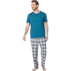 Flannel Underwear Nautica Flannel Plaid Pajama Pants Set Cargo Blue Men's Pajama Sets Blue