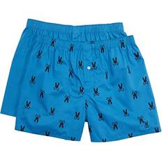 Psycho Bunny Men Men's Underwear Psycho Bunny Woven 2-Pack Boxer Yale Blue