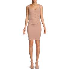 Guess Midi Dresses Guess Women's Pleated Cutout Sheath Beige