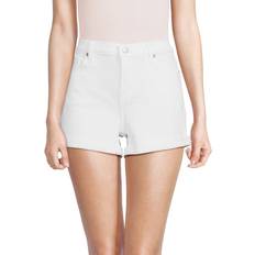 7 For All Mankind Unisex Clothing 7 For All Mankind Women's Mid Rise Rolled Cuff Shorts White