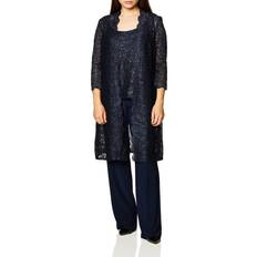 R&M Richards R & Richards 3-Pc. Sequined Lace Pantsuit & Jacket Navy Navy