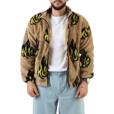 HUF Flamin' Zip Sherpa Fleece Jakk Oatmeal