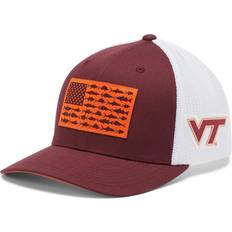 Columbia PFG Mesh Fish Flag Ball Cap Virginia Tech- Red