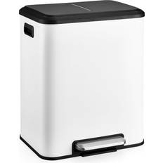 GlowSol Dual Trash Can, Dual Compartment Step Trash Can, Double Bin Trash Can