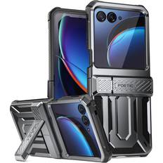 Poetic Spartan Case for Motorola Moto Razr Plus 2023,[Kickstand][Hinge Protection][20FT Mil-Grade Drop Tested] Full-Body Rugged Shockproof Cover with Kickstand, Matte Gun