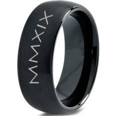 Jewelry Tungsten Gradutaing Class Of 2019 Roman Numerals Engraved Band Ring 8mm Men Women Comfort Fit Black Dome Brushed Polished