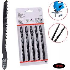 Power Tool Accessories Wejoy 5pcs/set HCS 6T Jig Saw Blades T244D/T344D for Fast Cutting Straight Cutting 4 Mm Teeth Length Jigsaw Blades 100*1.2mm Saw Blade