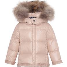 Ver De Terre Barnkläder Ver De Terre Featherlight Bebis Girls Dunjacka med Päls Mahogany Rose-5 år