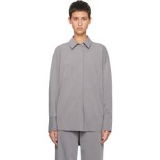 Staud Gray Colton Shirt HGR Heather Grey