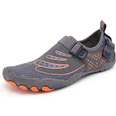 6# Grey, 10 Non Slip Water Shoes Mens Womens Aqua Shoes Beach Barefoot Swim Surfing Diving
