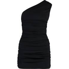 Hombre Vestidos The Andamane Draped One Shoulder Dress black