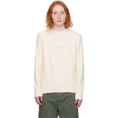 Stone Island Jumpers Stone Island Off-White Embroidered Sweater V0001 WHITE