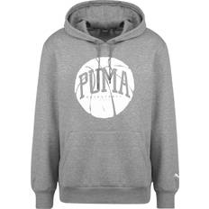 Puma Fundamentals Kapuzenpullover Herren grau weiß