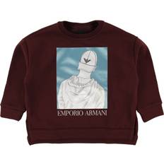 Röda Sweatshirts Emporio Armani Sweatshirt Bordeaux m. Tryck år 128 Sweatshirt