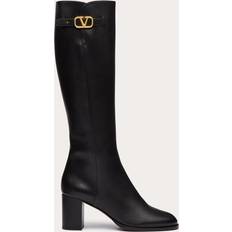 Dame - Messing Sko Valentino Garavani VLOGO SIGNATURE CALFSKIN BOOT 70MM Wo BLACK