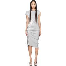 Rabanne Silver Draped Midi Dress P040 Silver FR
