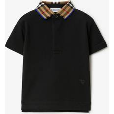 Burberry Baby Children's Clothing Burberry Black Johane Checked Stretch-cotton-pique Polo Shirt Months Years