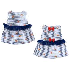 S Jurken Andywawa Striped Ruffle Bow Dress Blue 9M-12M