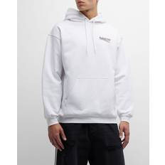 Balenciaga Unisex Pullover Balenciaga Logo-Print Cotton-Jersey Hoodie - White