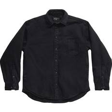 Denim - Unisexe Chemises Balenciaga Oversized Logo Embroidered Padded Denim Shirt - Black