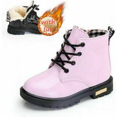 Pink Lace Up Fur Lined, Kids KIDS ANKLE BOOTS GIRLS BOYS WINTER WARM CHELSEA FUR LINED SNOW BOOTS SHOES One